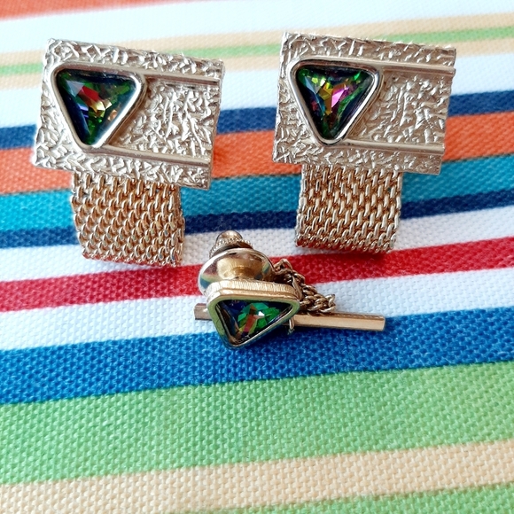 VTG CUFF LINK AND TIE TACK SET - Picture 2 of 6